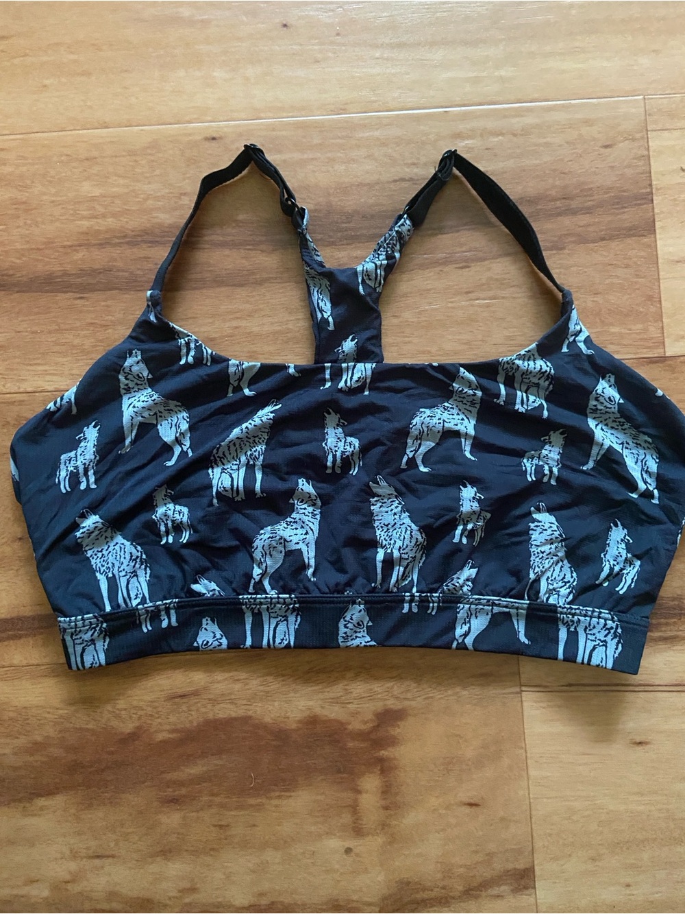MeUndies Black Bralette Wolf Print XL